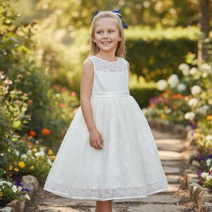Girls' Sleeveless Lace Layered‎ Dress | Size 6X